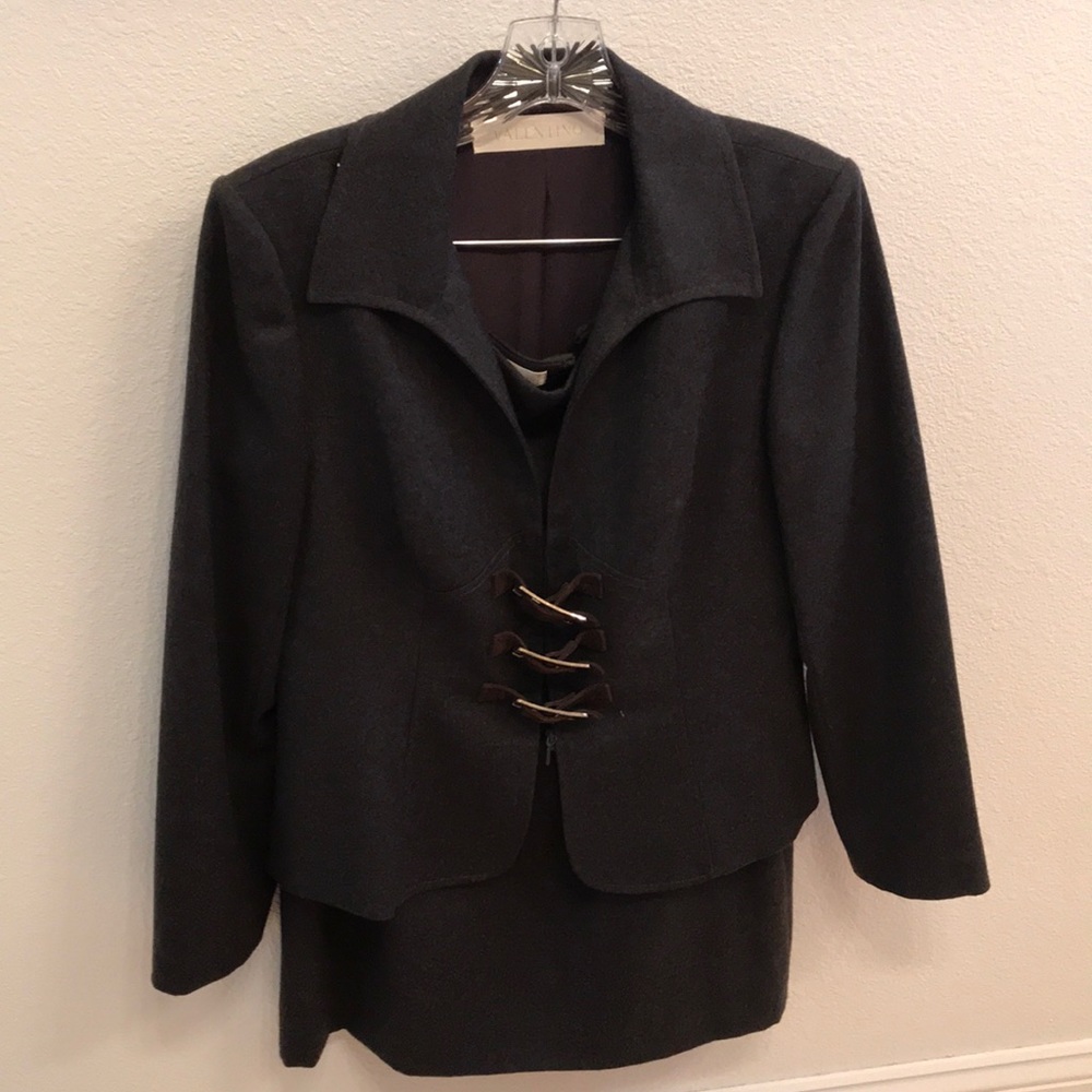 Valentino Jacket & Blouse Two Piece Set. Wool/cash
